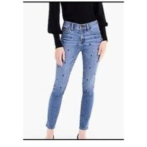 J.Crew 9” High-Rise Toothpick Jeans Polka Dot Women’s 32 Skinny Denim
